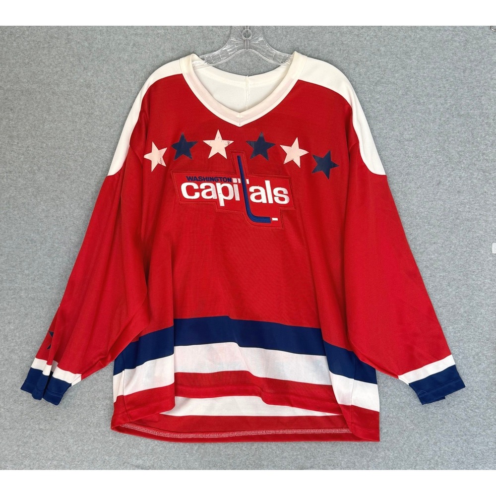 CCM NHL Washington Capitals Hockey Jersey Mens XL Red  Vintage Maska Stars USA